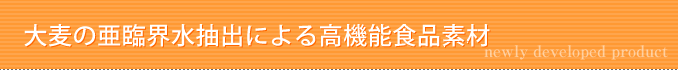 大麦の亜臨界水抽出による高機能食材素材