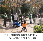 公園内を移動するロボット